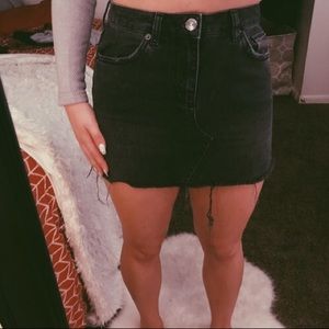 BDG black mini jean skirt